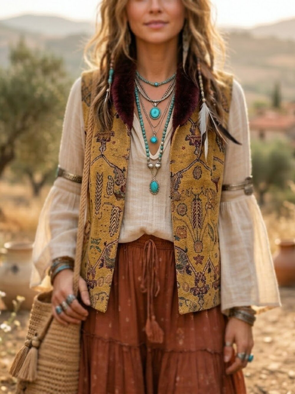 Velvet Tapestry Jacquard Vest